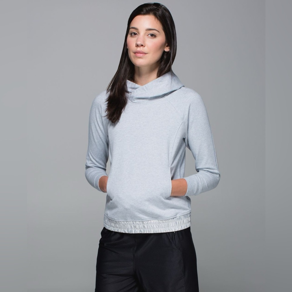 Lululemon All Good Pullover- Heathered Hazy Silver/ Silver Spoon